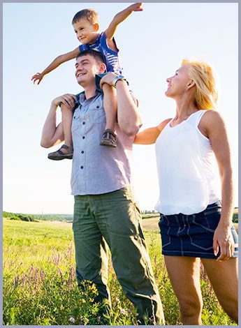 Happy Family Outside